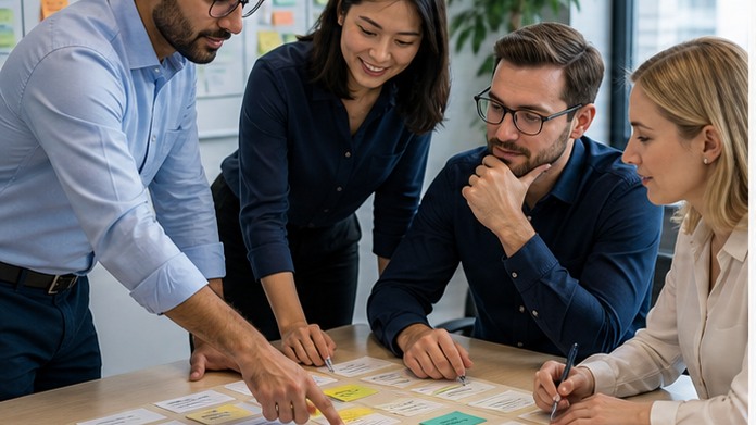 Business strategy meeting visual